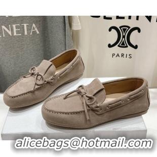 Luxurious Dior Miss Dior Street Loafers in Suede Grey 0425124