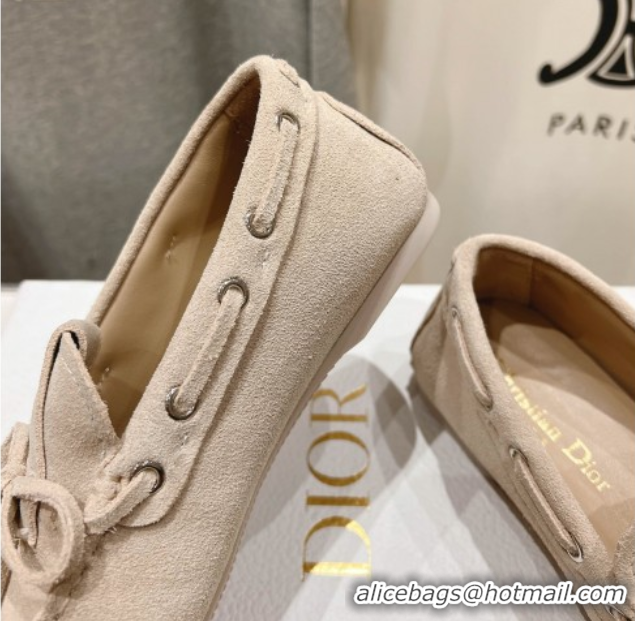 Good Looking Dior Miss Dior Street Loafers in Suede Beige 0425125