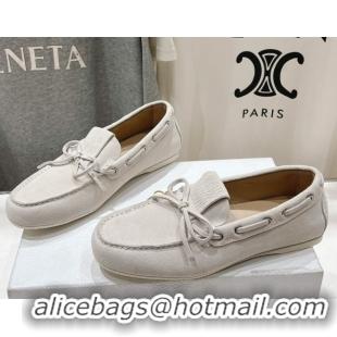 Best Grade Dior Miss Dior Street Loafers in Suede White 0425126