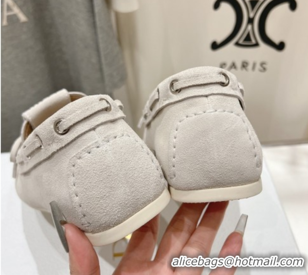 Best Grade Dior Miss Dior Street Loafers in Suede White 0425126