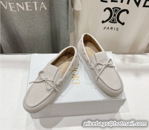 Best Grade Dior Miss Dior Street Loafers in Suede White 0425126