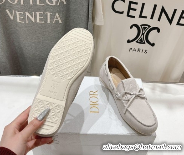 Best Grade Dior Miss Dior Street Loafers in Suede White 0425126