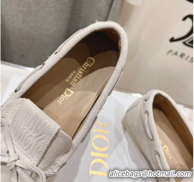 Best Grade Dior Miss Dior Street Loafers in Suede White 0425126