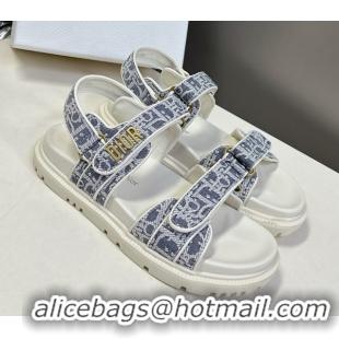 Buy Discount Dior Dioract Sandal in Blue Jacquard with Dior Oblique 5051501