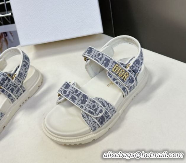 Buy Discount Dior Dioract Sandal in Blue Jacquard with Dior Oblique 5051501
