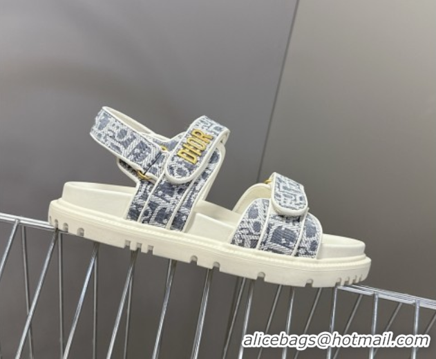 Buy Discount Dior Dioract Sandal in Blue Jacquard with Dior Oblique 5051501