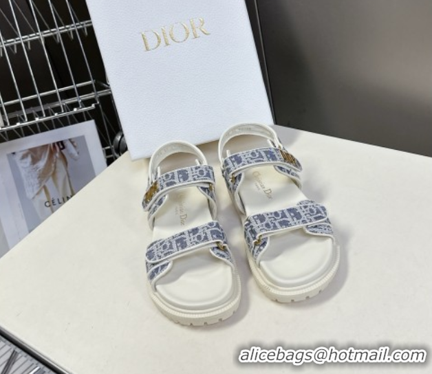 Buy Discount Dior Dioract Sandal in Blue Jacquard with Dior Oblique 5051501