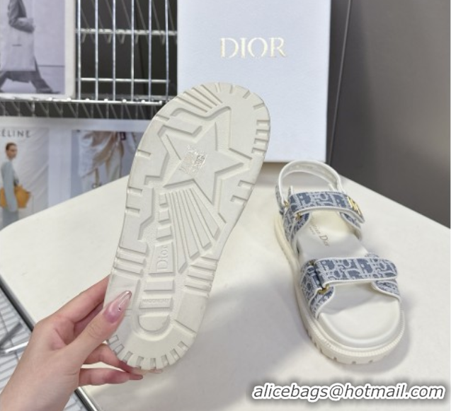 Buy Discount Dior Dioract Sandal in Blue Jacquard with Dior Oblique 5051501