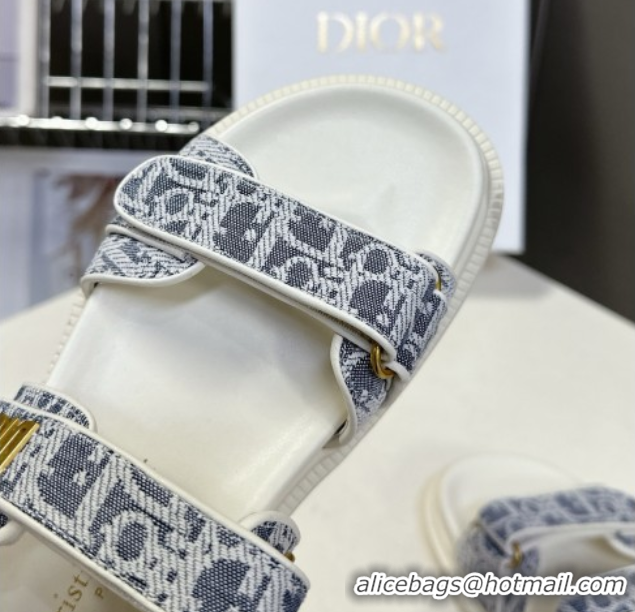 Buy Discount Dior Dioract Sandal in Blue Jacquard with Dior Oblique 5051501
