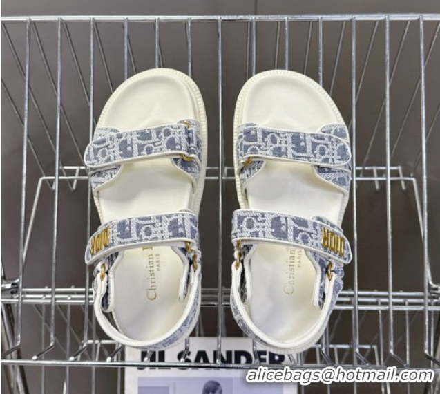 Buy Discount Dior Dioract Sandal in Blue Jacquard with Dior Oblique 5051501