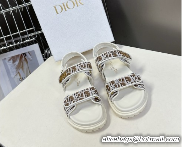Top Grade Dior Dioract Sandal in Brown Jacquard with Dior Oblique 5051502