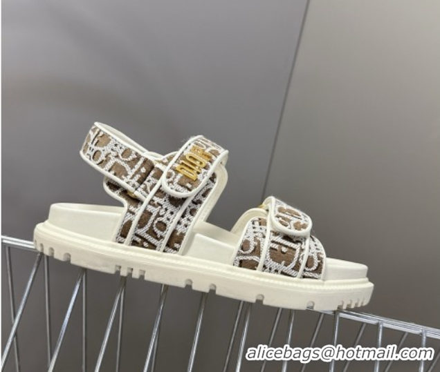 Top Grade Dior Dioract Sandal in Brown Jacquard with Dior Oblique 5051502