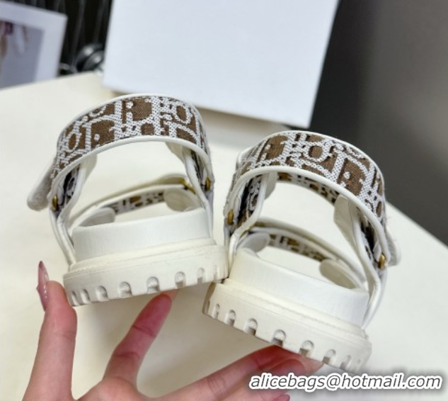 Top Grade Dior Dioract Sandal in Brown Jacquard with Dior Oblique 5051502