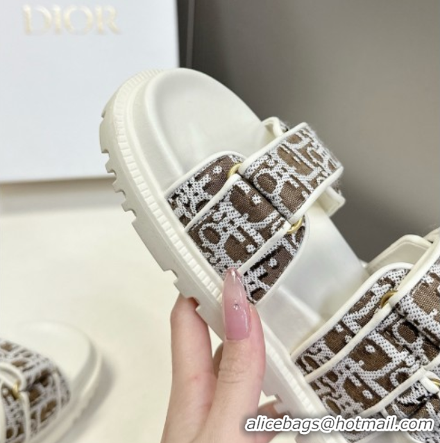 Top Grade Dior Dioract Sandal in Brown Jacquard with Dior Oblique 5051502