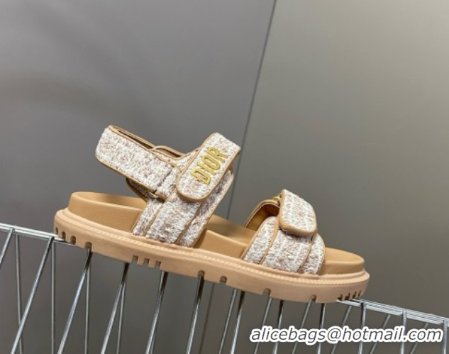 Most Popular Dior Dioract Sandal in Brown Cannage Tweed 5051506