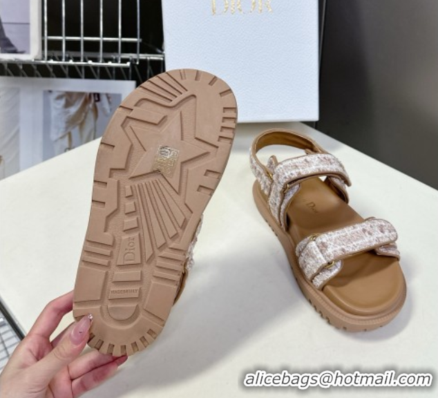 Most Popular Dior Dioract Sandal in Brown Cannage Tweed 5051506