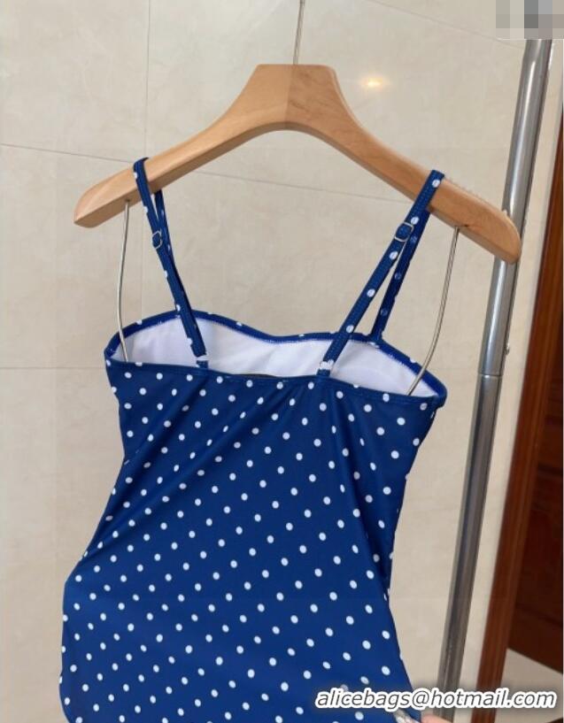 ​Hot Sell Cheap Dior One-Piece Dotted Swimwear 0616 Blue 2025
