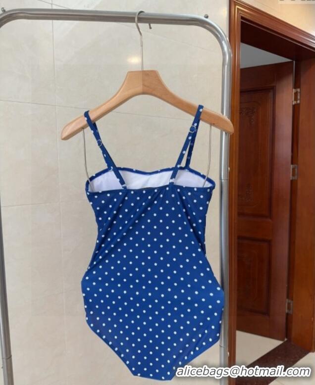 ​Hot Sell Cheap Dior One-Piece Dotted Swimwear 0616 Blue 2025