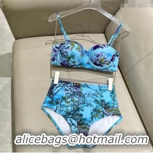 Top Quality Dior Two-Pieces Swimwear 0616 Light Blue 2025