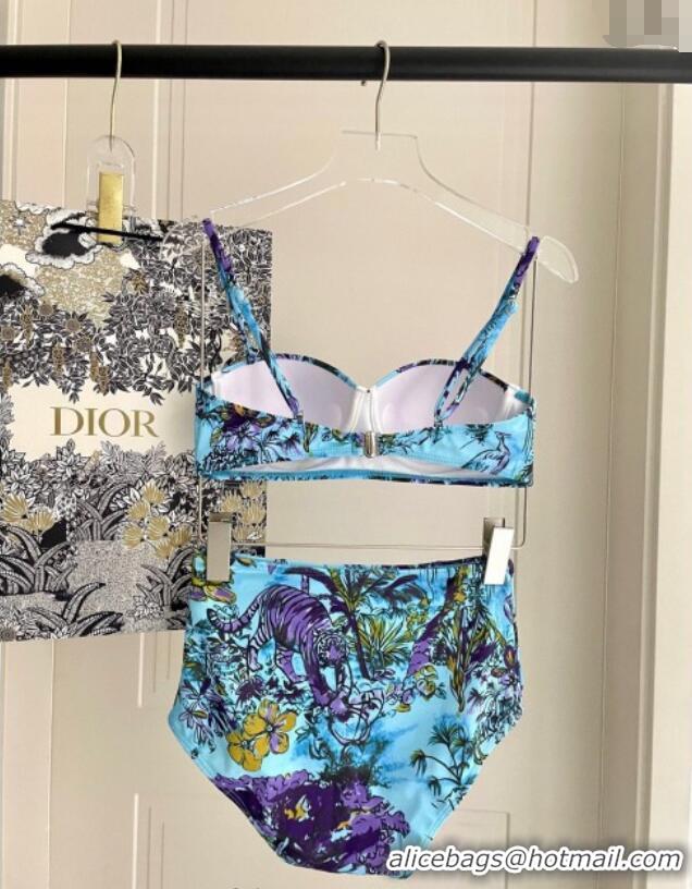 Top Quality Dior Two-Pieces Swimwear 0616 Light Blue 2025