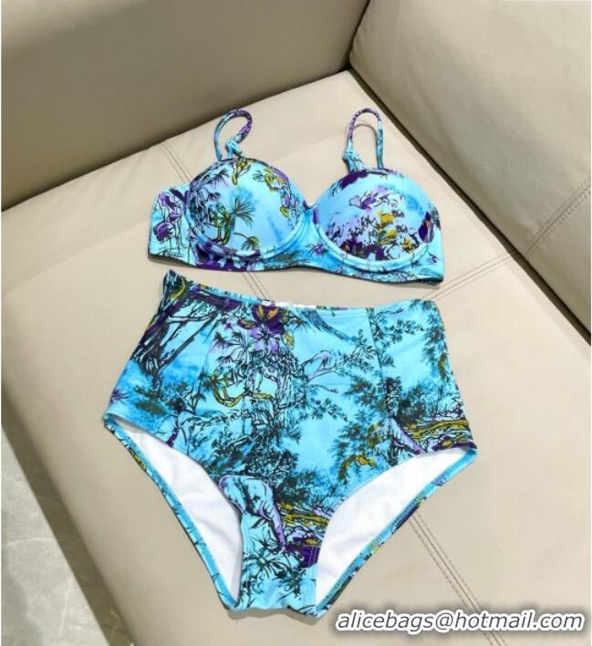 Top Quality Dior Two-Pieces Swimwear 0616 Light Blue 2025