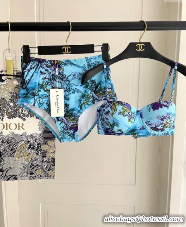 Top Quality Dior Two-Pieces Swimwear 0616 Light Blue 2025