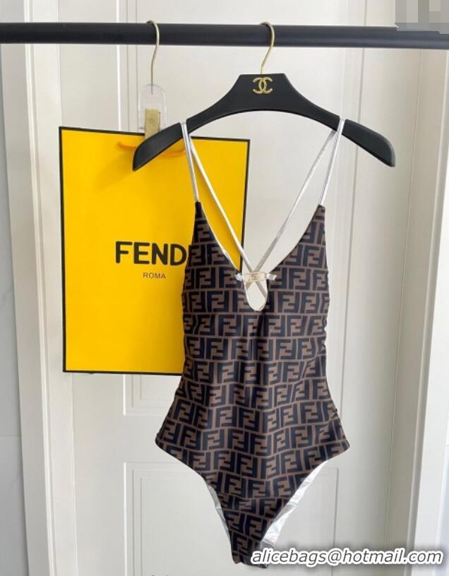 ​Grade Design Fendi Reversible One-Piece Swimwear 0616 Silver/Brown 2025