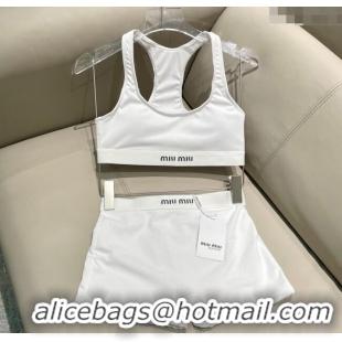 Famous Brand Miu Miu Knit Two-Pieces Swimwear 0616 White 2025