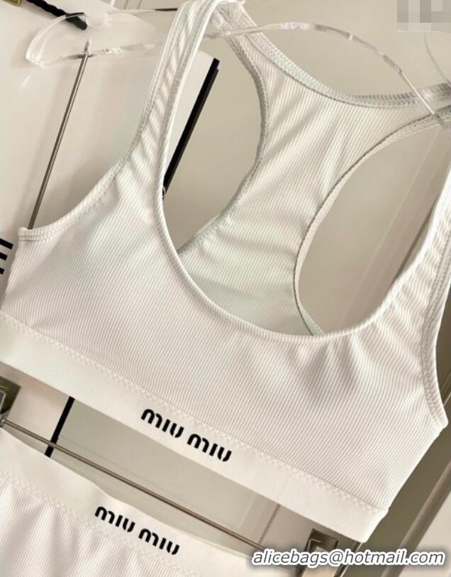 Famous Brand Miu Miu Knit Two-Pieces Swimwear 0616 White 2025
