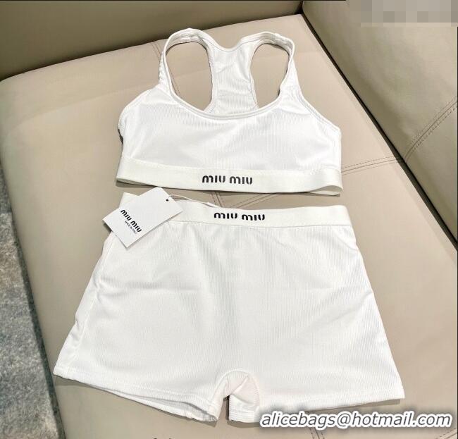 Famous Brand Miu Miu Knit Two-Pieces Swimwear 0616 White 2025