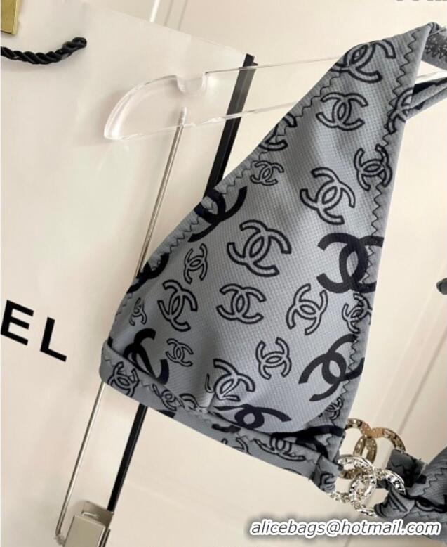 Famous Brand Chanel Two-Pieces Swimwear 0616 Dark Grey 2025