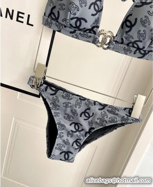 Famous Brand Chanel Two-Pieces Swimwear 0616 Dark Grey 2025