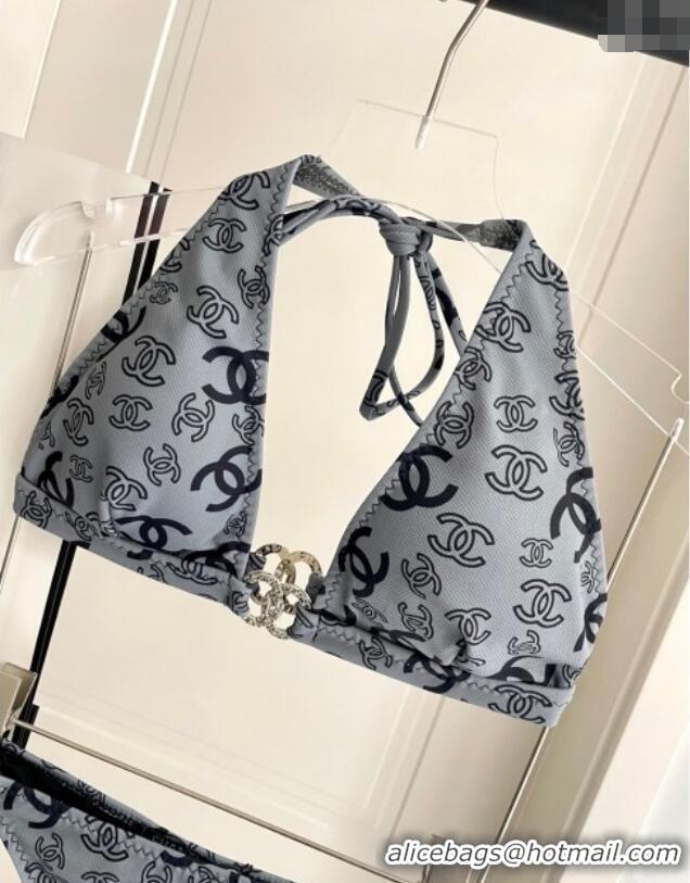 Famous Brand Chanel Two-Pieces Swimwear 0616 Dark Grey 2025