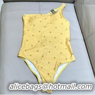 Low Cost Chanel One-Piece Swimwear with CC Allover 0616 Yellow 2025