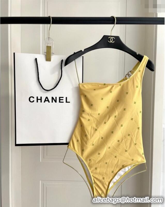 Low Cost Chanel One-Piece Swimwear with CC Allover 0616 Yellow 2025