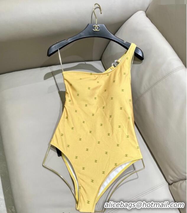 Low Cost Chanel One-Piece Swimwear with CC Allover 0616 Yellow 2025