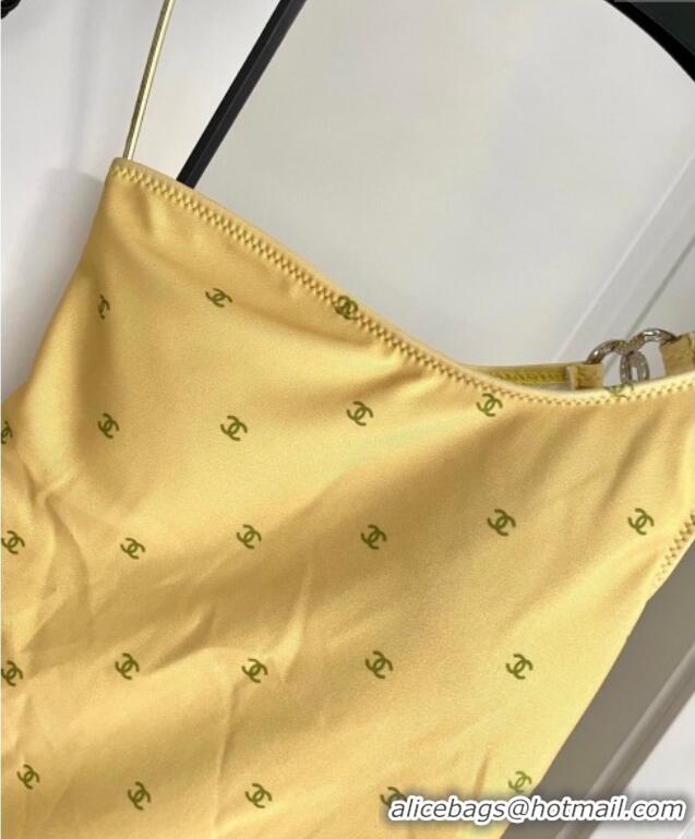Low Cost Chanel One-Piece Swimwear with CC Allover 0616 Yellow 2025