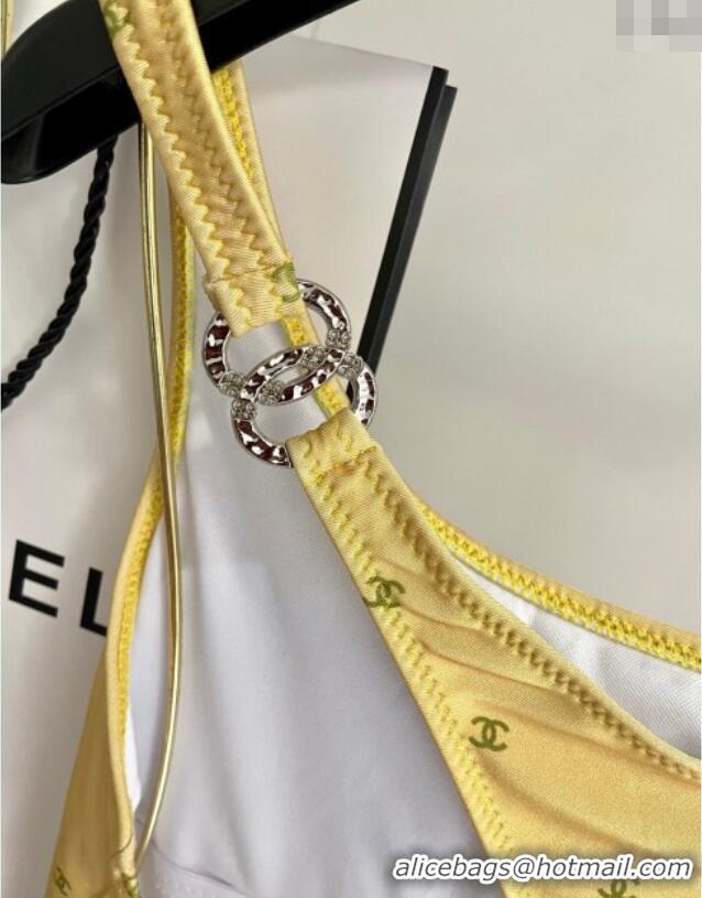 Low Cost Chanel One-Piece Swimwear with CC Allover 0616 Yellow 2025
