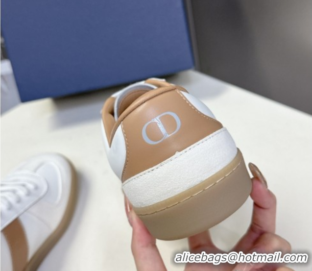 Unique Style Dior B01 Matchpoint Sneakers in Calfskin and Suede Cognac Brown/White 0605035