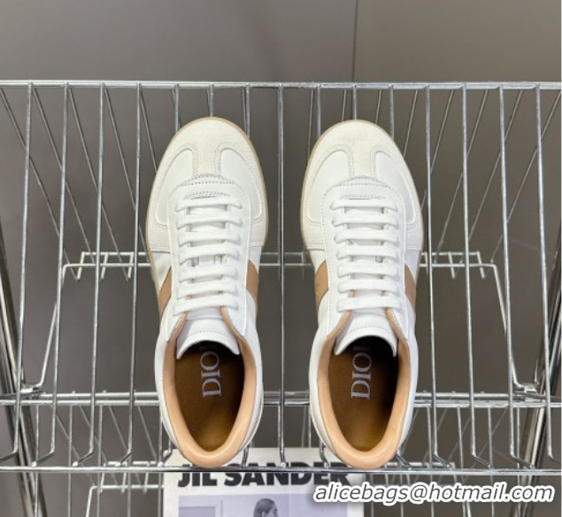 Unique Style Dior B01 Matchpoint Sneakers in Calfskin and Suede Cognac Brown/White 0605035