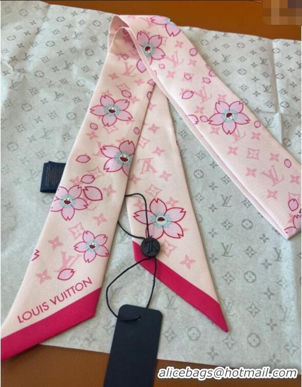 Buy Cheap Louis Vuitton LV x TM Cherry Blosoom BB Silk Bandeau Scarf 5x120cm L7048 Light Pink 2025