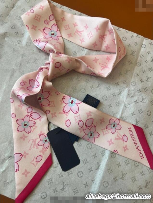 Buy Cheap Louis Vuitton LV x TM Cherry Blosoom BB Silk Bandeau Scarf 5x120cm L7048 Light Pink 2025