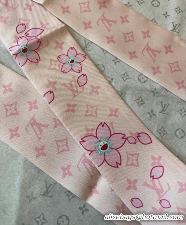 Buy Cheap Louis Vuitton LV x TM Cherry Blosoom BB Silk Bandeau Scarf 5x120cm L7048 Light Pink 2025