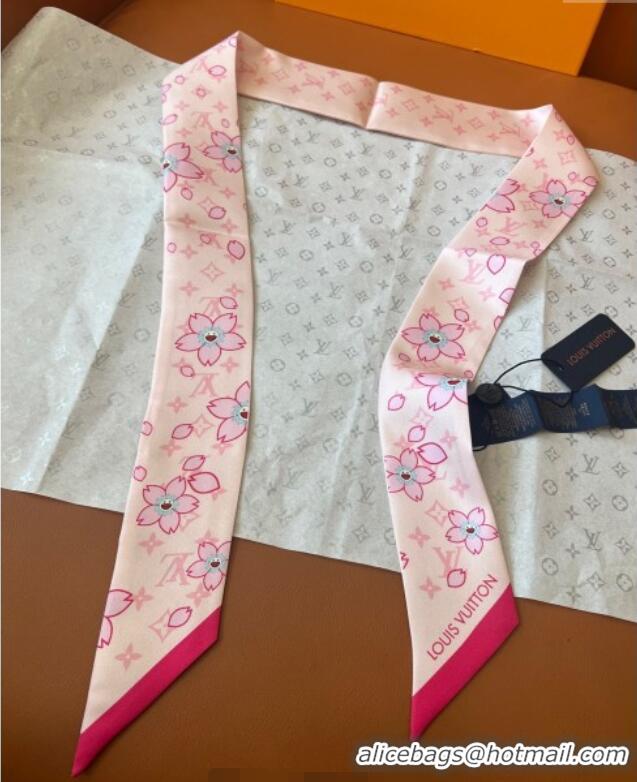 Buy Cheap Louis Vuitton LV x TM Cherry Blosoom BB Silk Bandeau Scarf 5x120cm L7048 Light Pink 2025