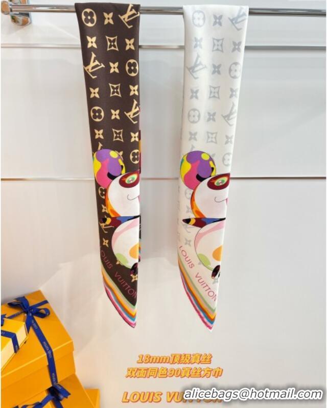 Discount Louis Vuitton LV x TM Superflat Characters Silk Square Scarf 90x90cm 0618 White 2025