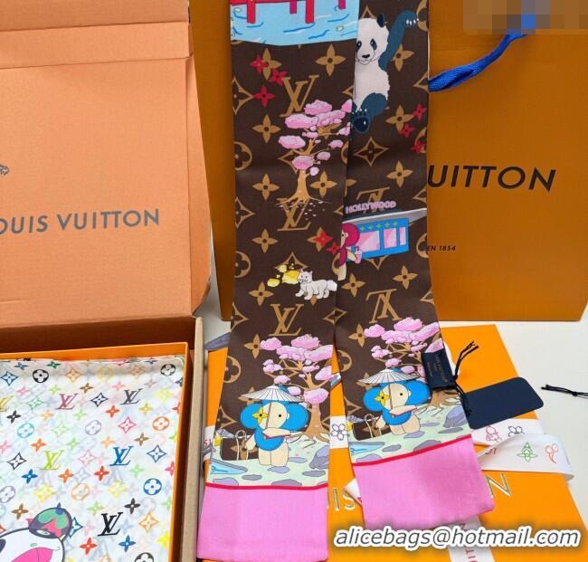 Luxury Discount Louis Vuitton Vivienne Silk Bandeau Scarf 8x120cm M00492 2025