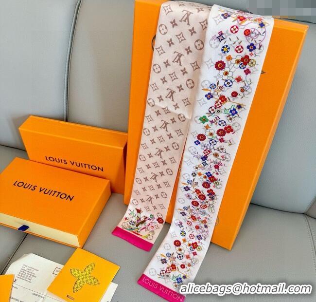Well Crafted Louis Vuitton LV x TM Silk Bandeau Scarf 8x120cm 0617 White/Multicolor 2025