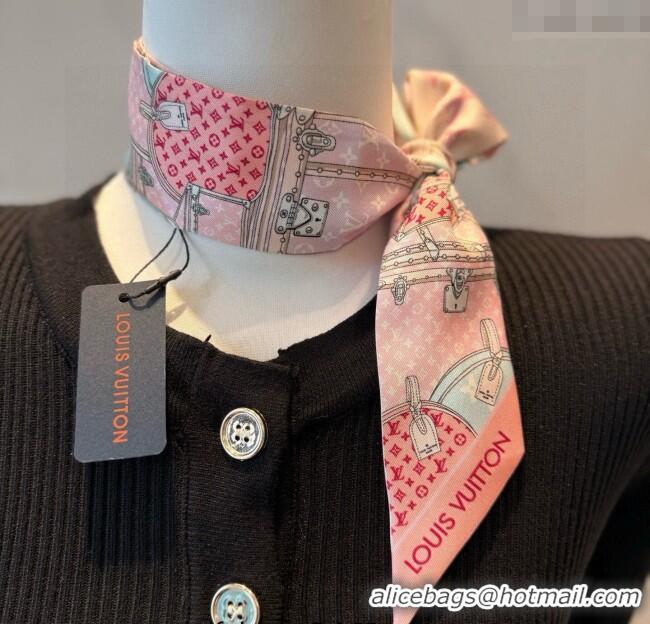 Luxury Discount Louis Vuitton Let's Go BB Silk Bandeau Scarf 6x120cm M76442 Pink 2025