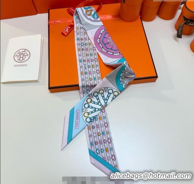 Promotional Hermes Effet Kaleidoscope Silk Twilly Bandeau Scarf 5x86.5cm 7063 Pink 2025
