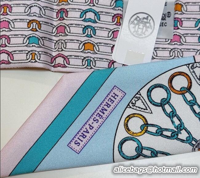Promotional Hermes Effet Kaleidoscope Silk Twilly Bandeau Scarf 5x86.5cm 7063 Pink 2025